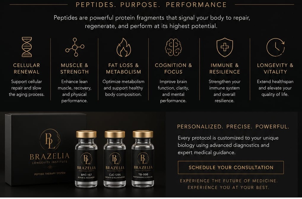 Brazelia peptide therapy system benefits for longevity and performance
