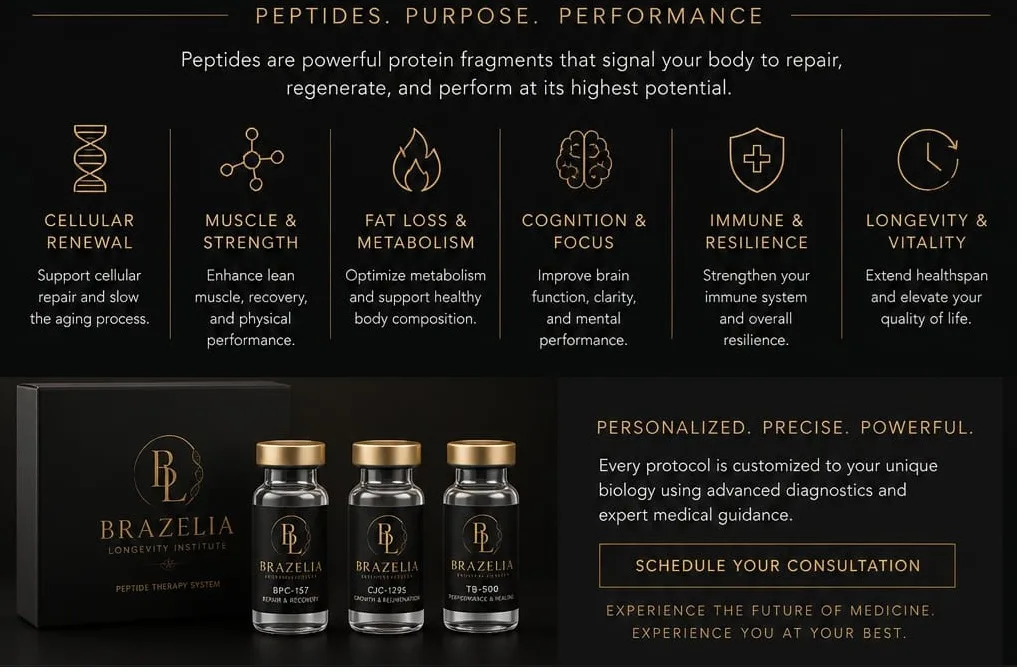 Brazelia peptide therapy system benefits for longevity and performance