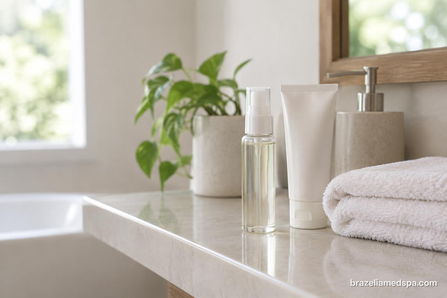 Unbranded lubricant and moisturizer containers illustrating care for vaginal dryness after menopause